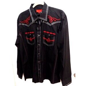 NEW Patron Cito Red Label Men Shirt Long Sleeve Embroidered Western Cowboy XL